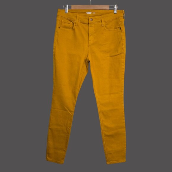 OLD NAVY Rockstar Super Skinny Jeans Womens 12 Mustard Yellow Stretch - Picture 2 of 9